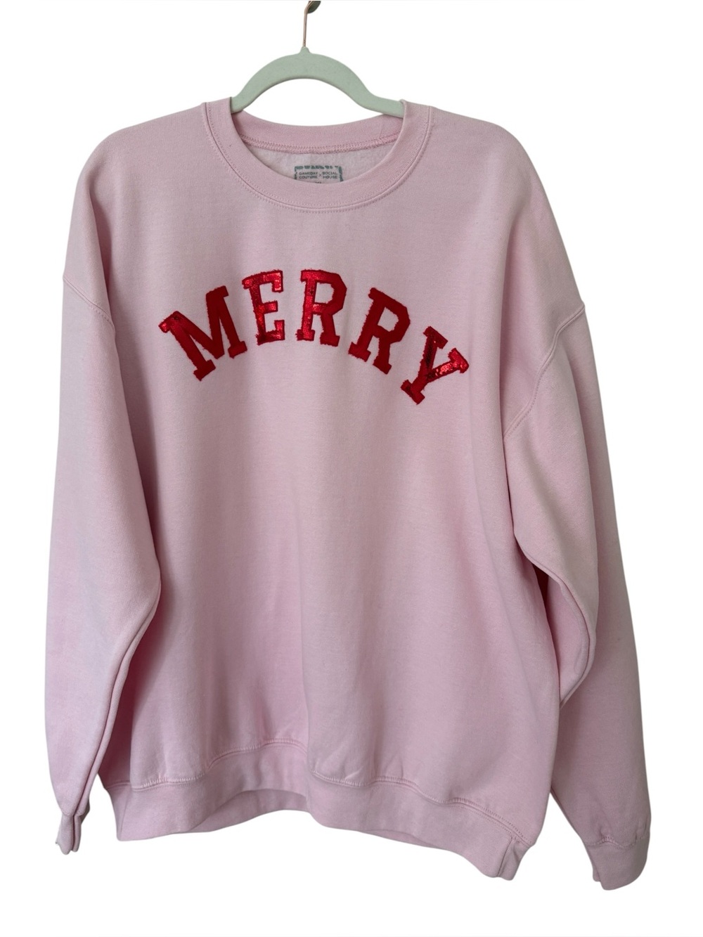 Gameday Couture Pink Merry Sequin Crewneck Sweatshirt size XL , Grab this now !